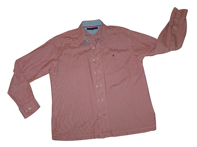 Camicia Tommy Hilfiger in cotone a righe bianco e rosso