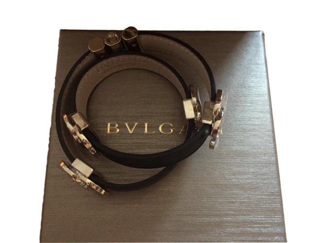 Bulgari Bracelets Black Leather  ref.59951