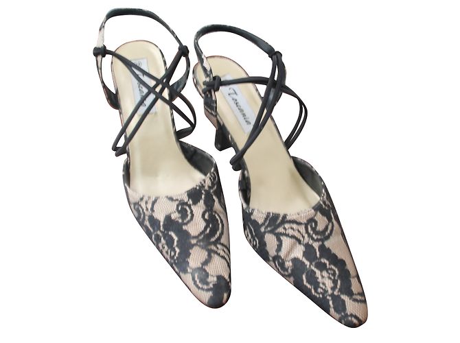 Autre Marque Décolleté in pizzo TOSCANIA nero e oro