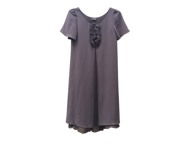 Fendi Dresses Grey Silk  ref.60122