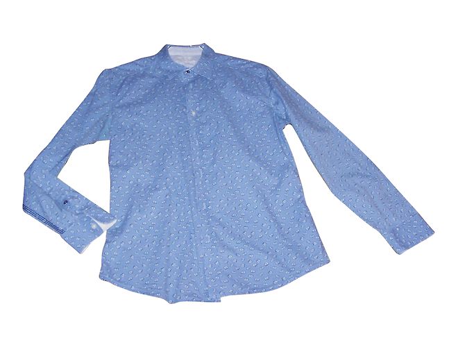 Camisa Diesel azul de algodón con estampado de calaveras talla S