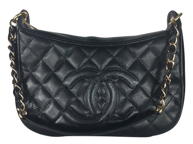 Chanel Handbags Black Leather  ref.60170