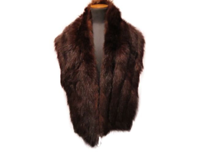 Autre Marque Stola in pelliccia marrone scuro