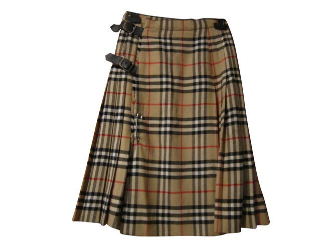 Burberry Skirts Beige Wool  ref.60191