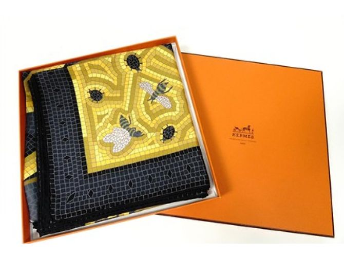 Hermès Bufanda De Seda Felem Cueva Negro