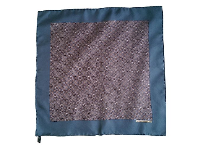 Lenço de seda Hermès Rosa e Azul