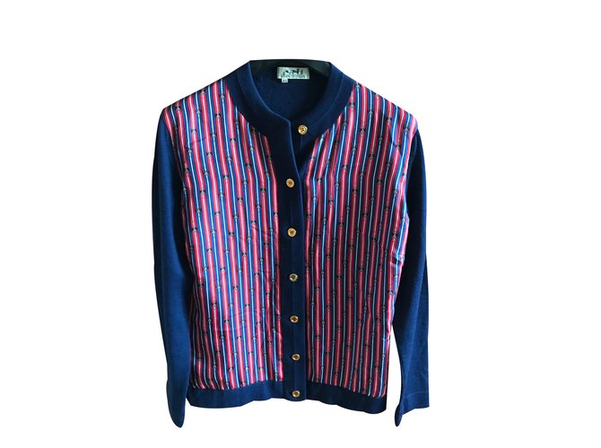 Hermès Knitwear Blue Silk Wool  ref.60297