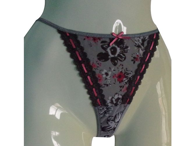 Autre Marque Perizoma Charlott in seta grigia 34FR Grigio