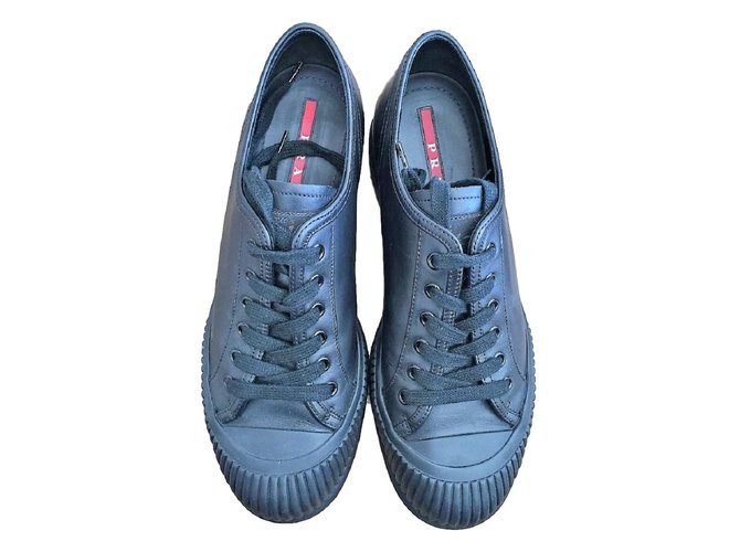 Nuove sneakers nere da uomo di Prada Nero Pelle  ref.60320