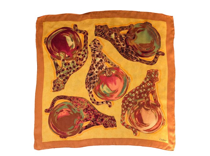 Cartier Scarves Orange Silk  ref.60398