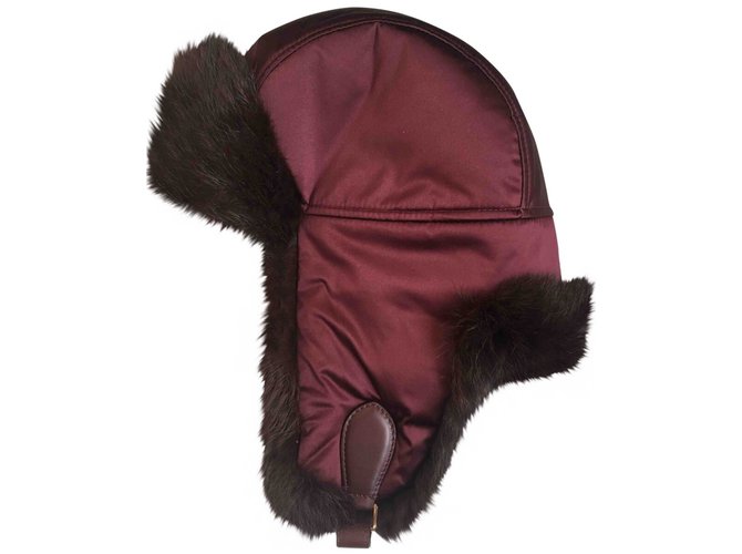 Burberry Hats Dark red Fur  ref.60404