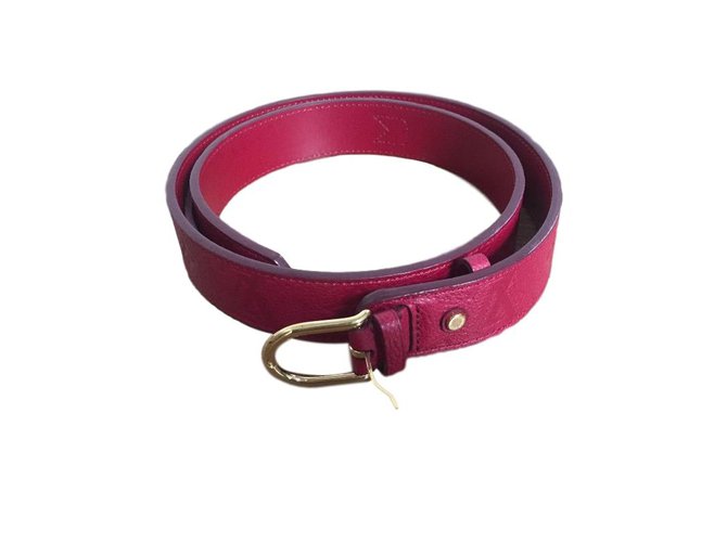 Louis Vuitton Cinturones Roja Cuero  ref.60454