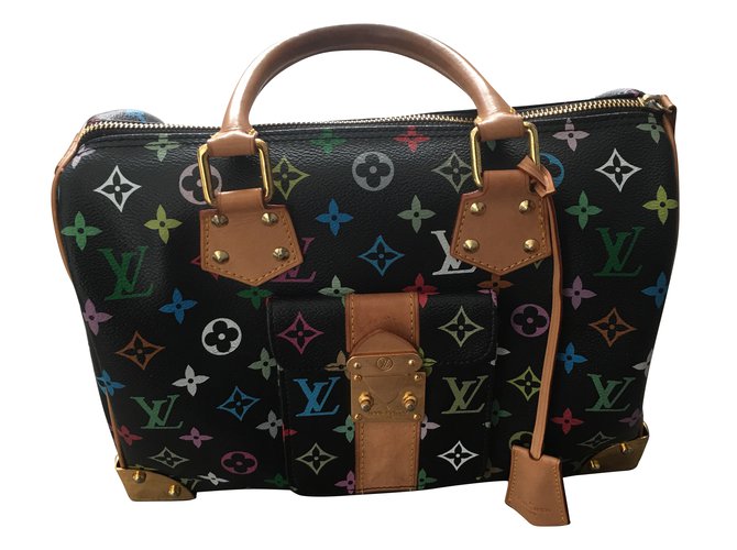 Speedy Louis Vuitton Veloce Takashi Murakami Multicolore Tela  ref.60464