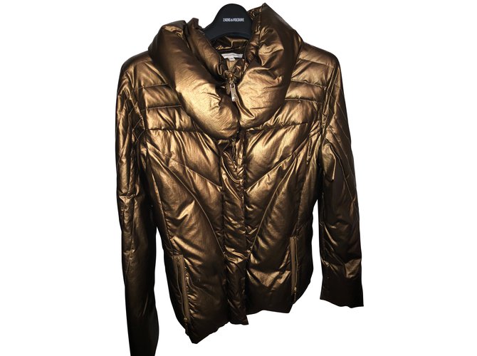 French Connection Coats, Outerwear Golden Polyester Nylon  ref.60498