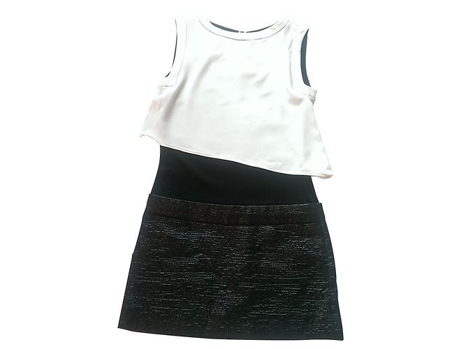 Vestido trompeta Maje Hurray Negro y Crudo