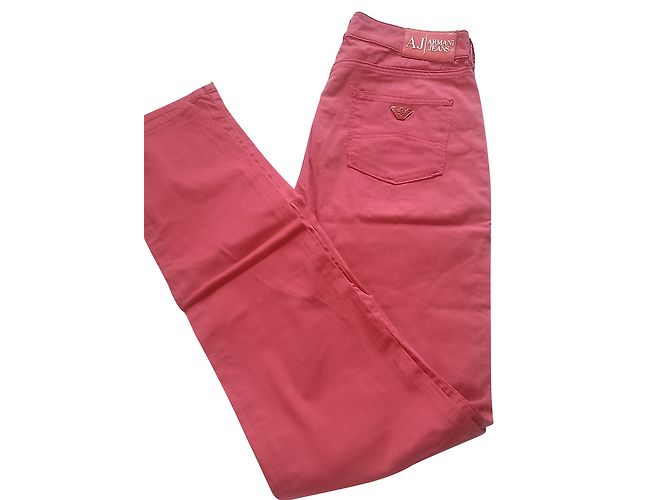 Armani Jeans Hose gerade aus rosa Baumwolle Pink