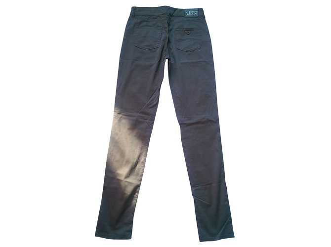 Armani Jeans Pantalones, polainas Castaño Algodón Elastano  ref.60582