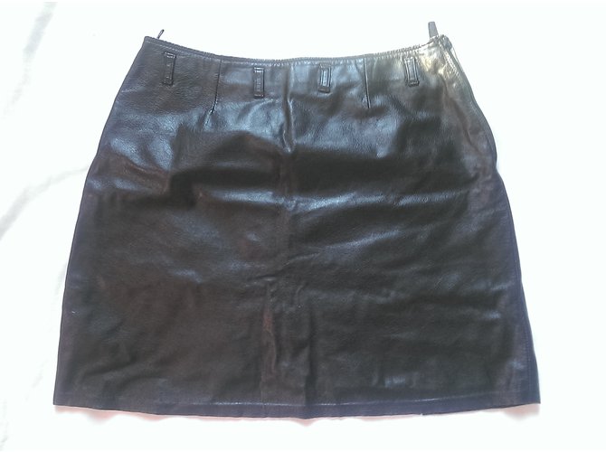 Autre Marque Skirts Dark brown Lambskin  ref.60589