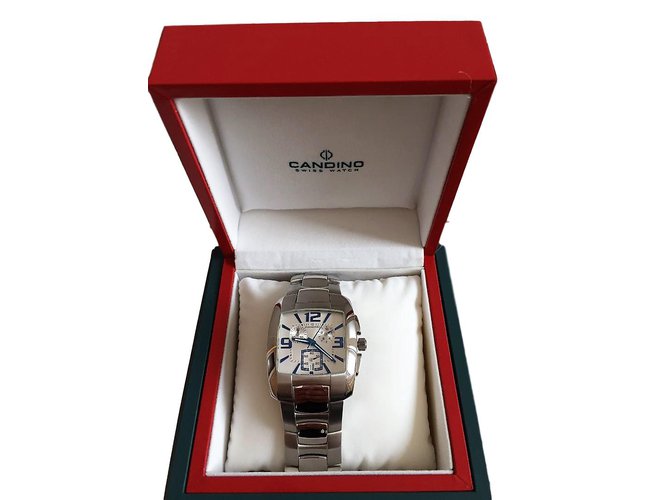Autre Marque Die neue Cronograph-Armbanduhr von Candino Silber Stahl  ref.60600