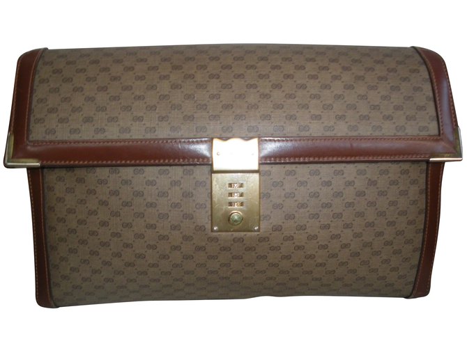 Gucci Clutch bags Brown Cloth  ref.60638