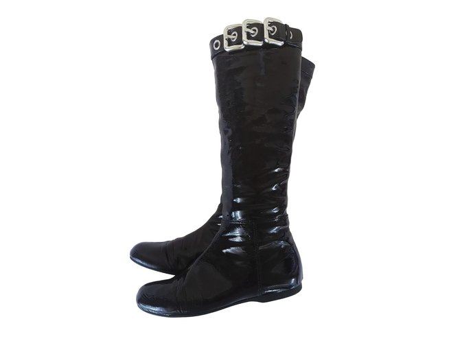 Miu Miu Boots Black Patent leather  ref.60691