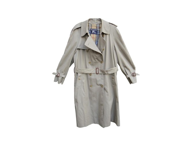 Burberry Men Coats Outerwear Beige Cotton Polyester  ref.60718