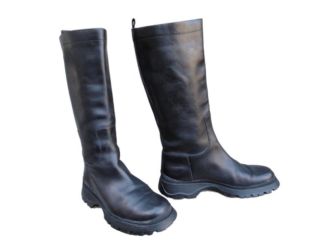 Prada Boots Black Leather  ref.60725