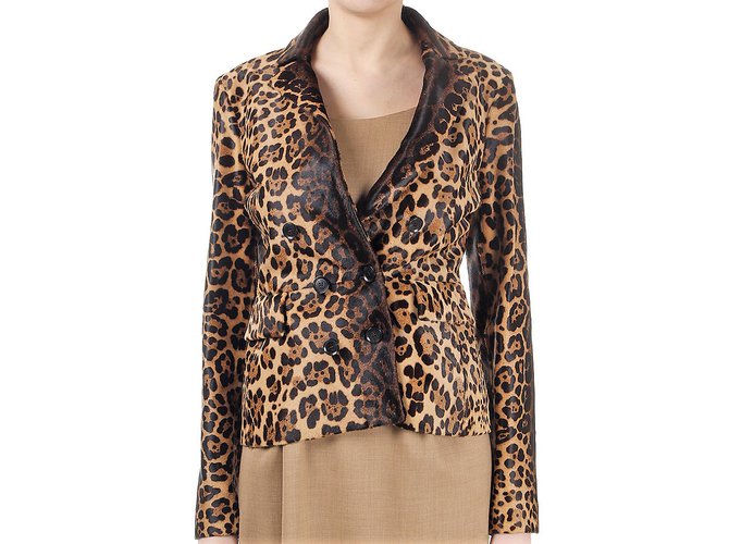 Gucci Jackets Leopard print Leather  ref.60727