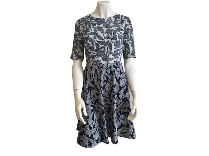 Hobbs Kleid aus Polyester schwarz weiß