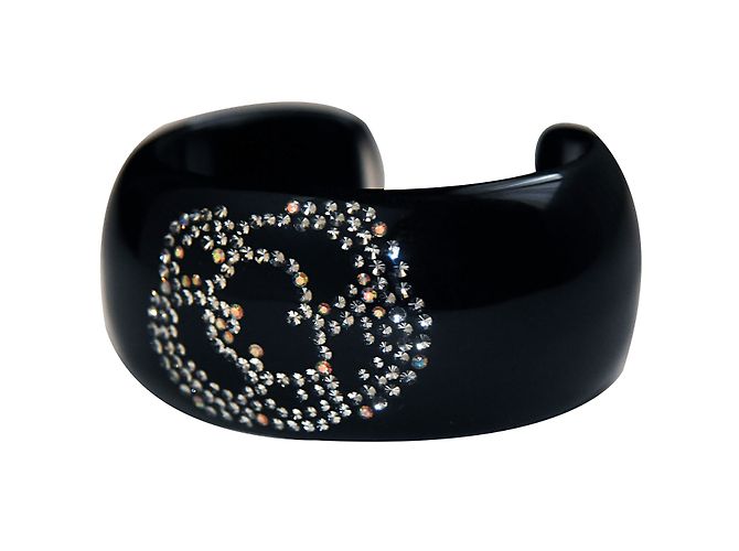 Bracciale Chanel in resina nera Nero