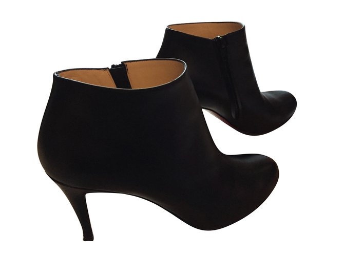 Christian Louboutin Ankle Boots Black Leather  ref.60781
