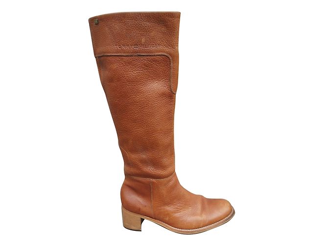 Tommy Hilfiger Lederstiefel Hellbraun