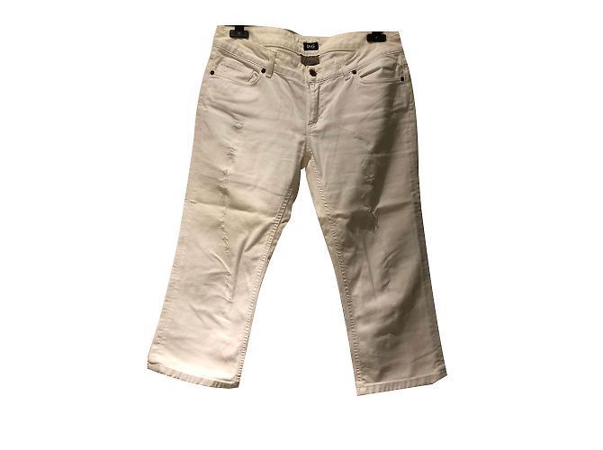 Dolce & Gabbana Short Jeans Eggshell Baumwolle Aus weiß 