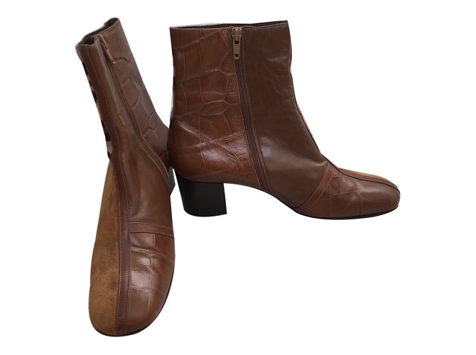 Braccialini Ankle Boots Caramel Leather  ref.60821
