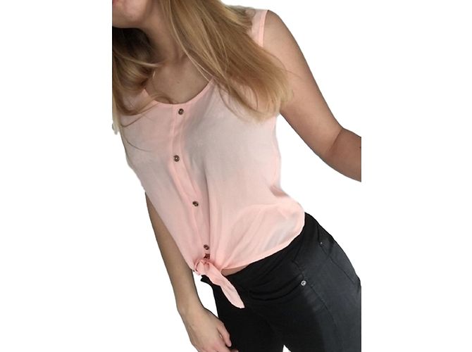 Autre Marque Charlotte Russe Seidenbluse Rosa Pink