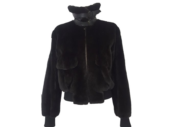 Hermès Jackets Black Fur  ref.60880