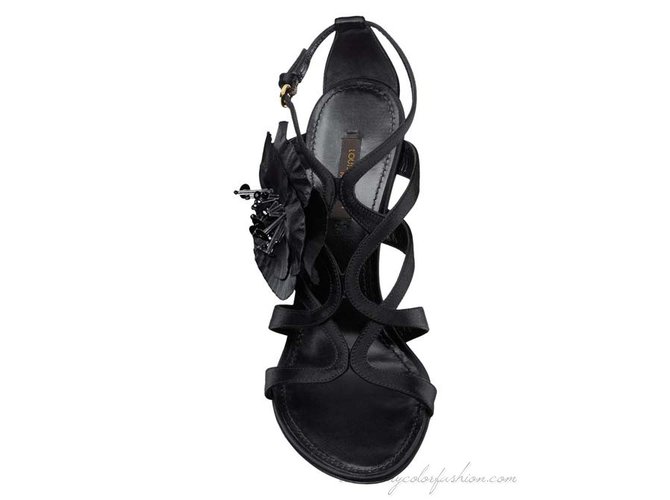 Louis Vuitton sandali Nero Pelle  ref.60890