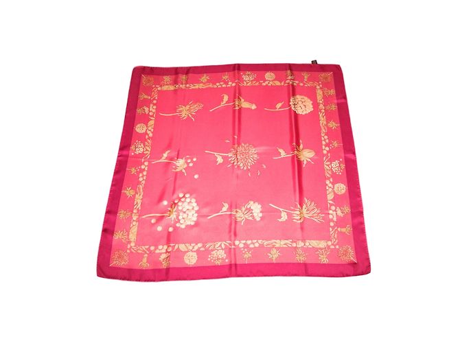 Autre Marque Sciarpa di seta rosa 90x90 cm