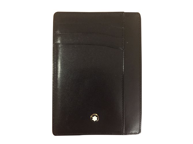 Montblanc Purses, wallets, cases Black Leather  ref.60913