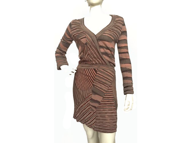 Missoni Knitted chevron dress Multiple colors Wool Viscose Nylon  ref.60983