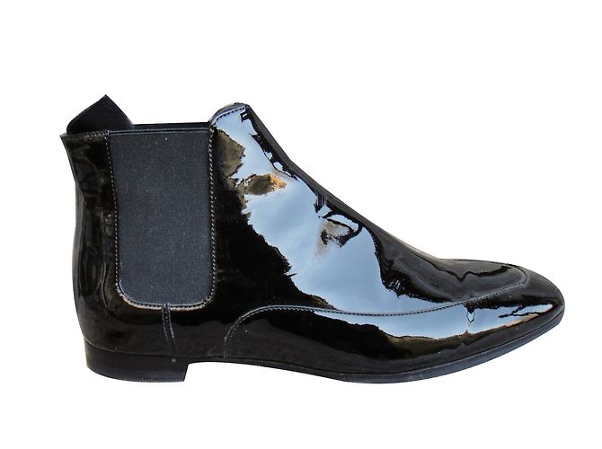 Botines Chelsea Jil Sander en charol negro