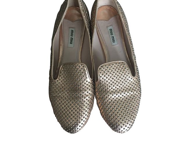 Bailarinas Miu Miu de charol plateado Plata
