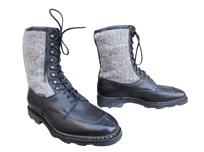 Botas Paraboot de couro e feltro preto