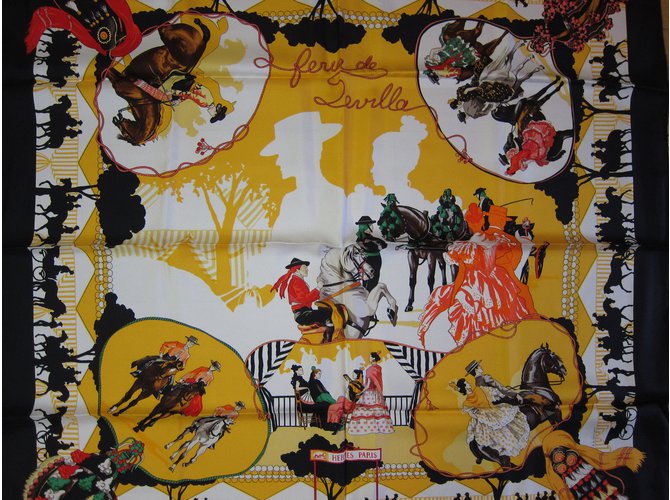 Hermès “Feria de Sevilla” Carré em seta di Hubert de Watrigant Multicor Seda  ref.61163
