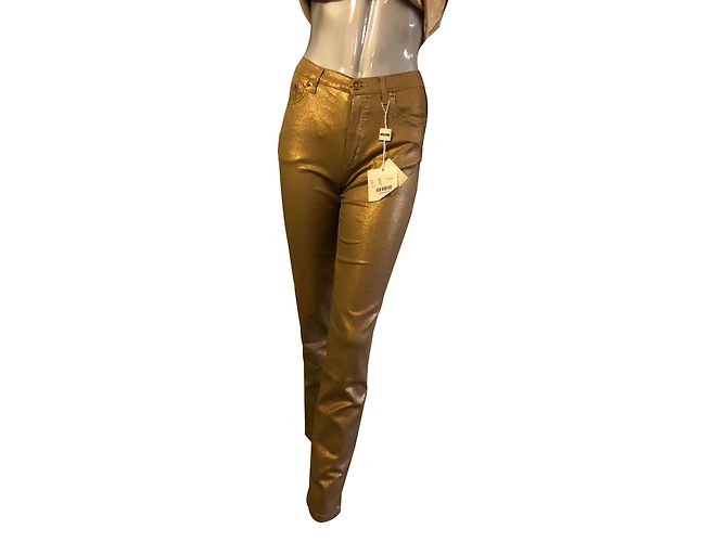 Jeans Moschino Dorados de Algodón Talla 38