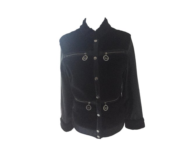 Christian Dior Jackets Black Silvery Cotton  ref.61222