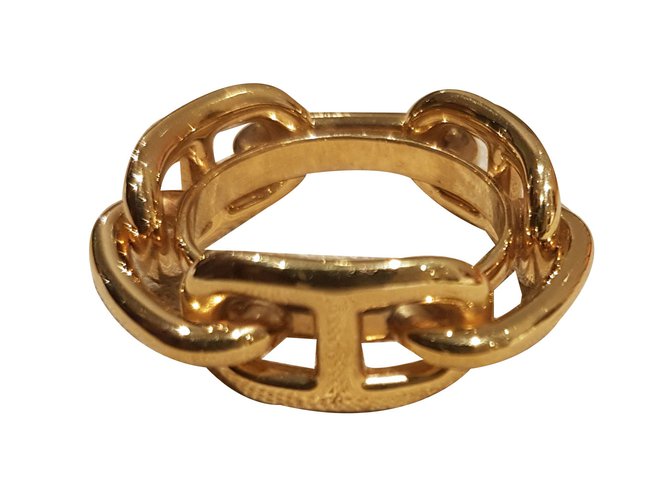 Hermès scarf ring Golden Metal  ref.61267