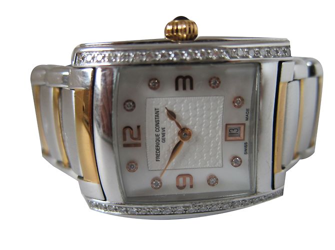 Relógio Frederique Constant com mostrador e caixa de diamantes Dourado