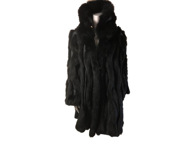 Autre Marque Diego M Coat Black Polyester Fur Nylon  ref.61428