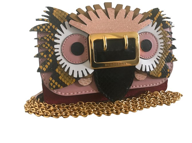 Borsa a mano Burberry Beast Mini Python in pelle Multicolore 